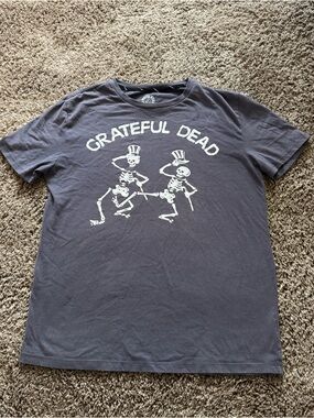 Grateful Dead Tee - Charcoal with White Print Size XL (16) Kids